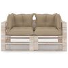 vidaXL Ogrodowa sofa 2-os. z palet, z poduszkami, drewno sosnowe