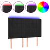 vidaXL Zagł&oacute;wek do ł&oacute;żka z LED, czarny, 147x16x118/128 cm, aksamit