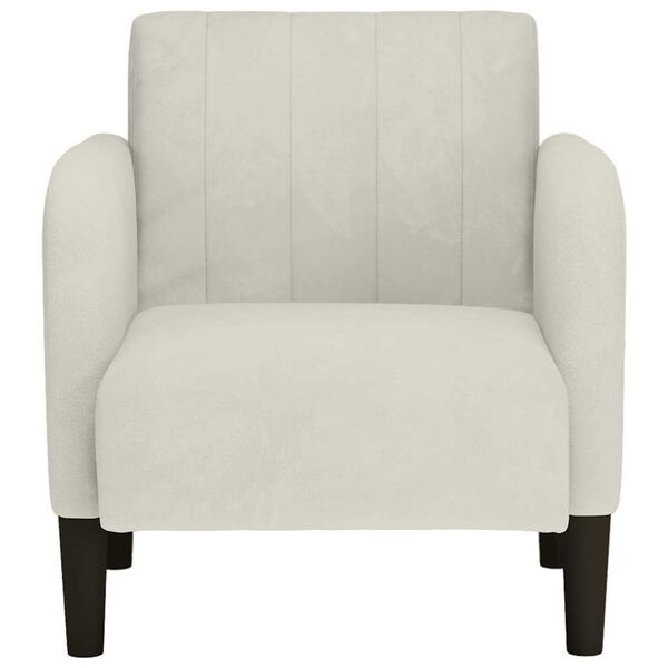 vidaXL Sofa Fotel z Podłokietnikami Kremowy 54 cm Aksamit