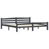 vidaXL Rama łóżka, ciemnoszara, lite drewno sosnowe, 200 x 200 cm