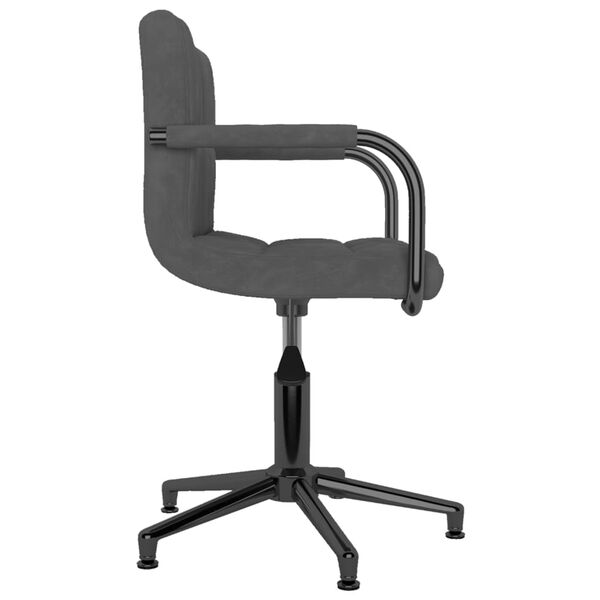 vidaXL Obrotowe krzesła stołowe, 4 szt., ciemnoszare, obite aksamitem