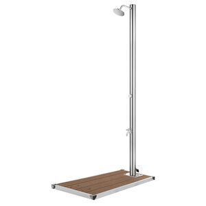 vidaXL Prysznic ogrodowy z brązową podstawą, 220 cm, stal nierdzewna