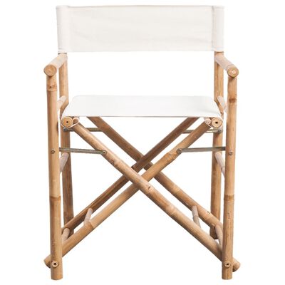 vidaXL Składane krzesło reżyserskie, bambus i płótno, 2 sztuki