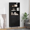 vidaXL Highboard z szufladą 2 pcs Czarny Dąb Materiał drewnopochodny