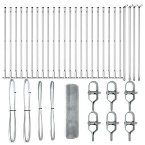 vidaXL Słupek ogrodzeniowy. Srebrny 50 x 0,5 m (siatka 25 x 25 mm)