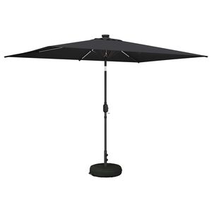 vidaXL Parasol ogrodowy z oświetleniem LED i podstawą 200 x 300 cm