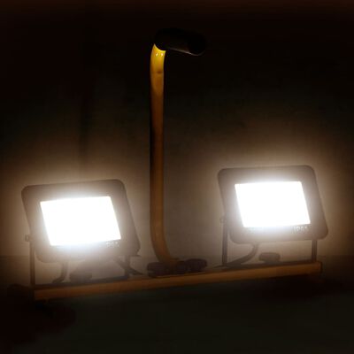 vidaXL Reflektor LED z uchwytem, 2x30 W, ciepłe białe światło