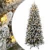 vidaXL Sztuczna choinka z 300 lampkami LED, ośnieżona, 180 cm