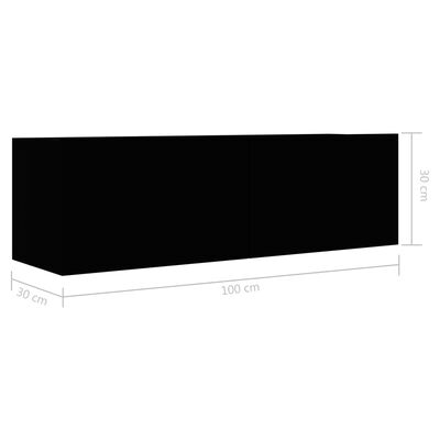 vidaXL Szafka pod telewizor, czarna, 100x30x30 cm, płyta wiórowa