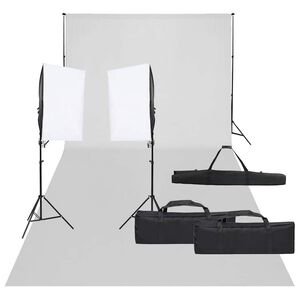 vidaXL Fotograficzny zestaw studyjny z lampami i tłem
