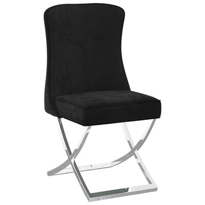 vidaXL Krzesło stołowe, czarne, 53x52x98 cm, aksamit i stal