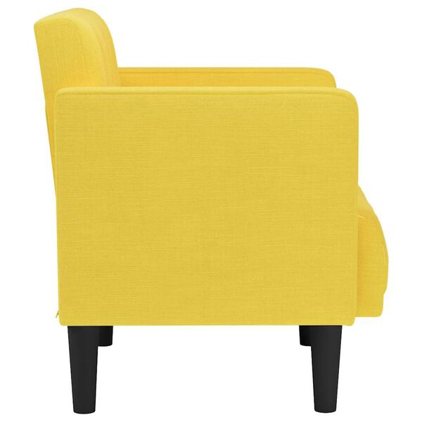 vidaXL Sofa Fotel z Podłokietnikami Jasnoż&oacute;łty 53 cm Tkanina