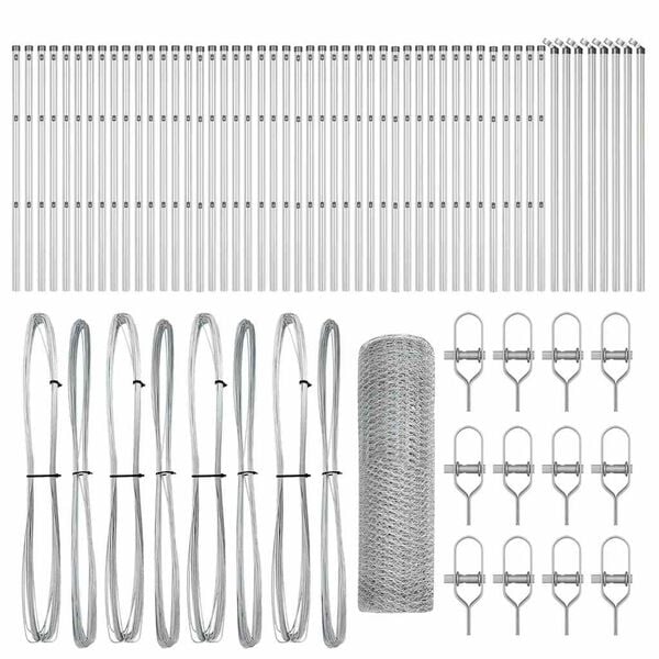 vidaXL Słupek ogrodzeniowy. Srebrny 100 x 0,8 m (siatka 13 mm) Stal