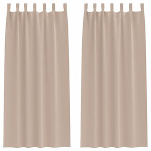 vidaXL Firany blackout z k&oacute;łkami 2 szt. Szarobeżowy 260 x 140 cm