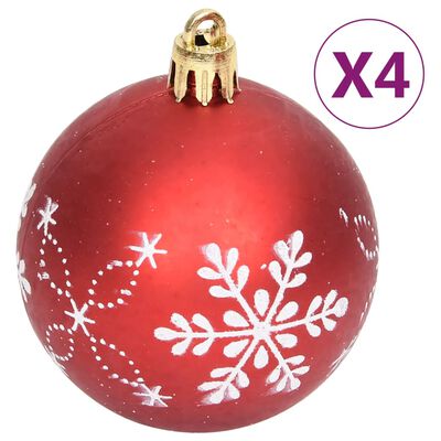 vidaXL 108-cz. zestaw ozdób świątecznych, czerwień i biel