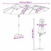 vidaXL Parasol plażowy Bordeaux Czerwony 372 x 198 x 243 cm