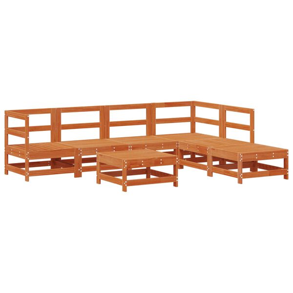 vidaXL Zestaw wypoczynkowy w ogrodzie 7 pcs Woskowy Brąz