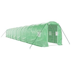 vidaXL Szklarnia ze stalową ramą, zielona, 32 m&sup2;, 16x2x2 m