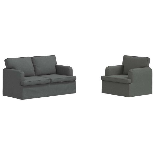 vidaXL Sofa 2 pcs Ciemnoszary