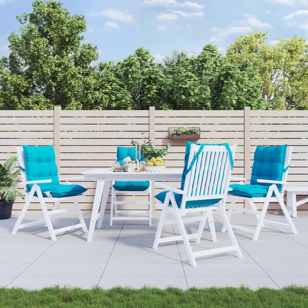 vidaXL Poduszki na krzesła z niskim oparciem, 4 szt., turkusowe