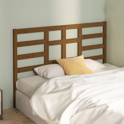 vidaXL Wezgłowie łóżka, brązowe, 146x4x104 cm, lite drewno sosnowe