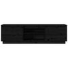 vidaXL Szafka pod telewizor, czarna, 140x35x40 cm, lite drewno sosnowe
