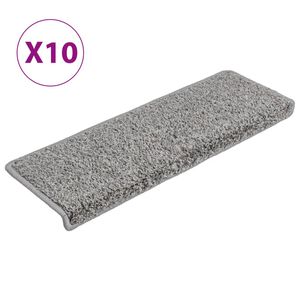 vidaXL Maty na schody 10 szt. 65x21x4 cm Szare, prostokątne krawędzie