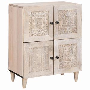 vidaXL Bufet Biały wybielany 60 x 33 x 75 cm Drewno z mango