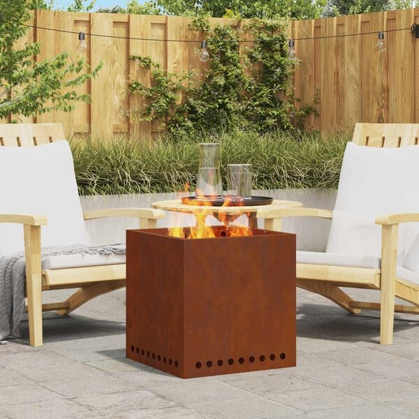 vidaXL Bezdymny kominek ogrodowy Brązowy 48 x 48 x 50 cm