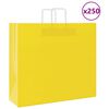 vidaXL Torby papierowe 250 szt. z uchwytami ż&oacute;łte 54x15x49 cm