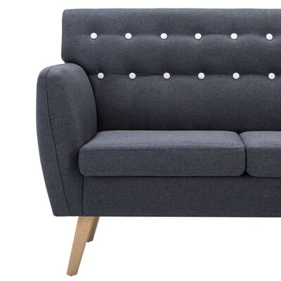 vidaXL 3-osobowa sofa tapicerowana tkaniną, 172x70x82 cm, ciemnoszara