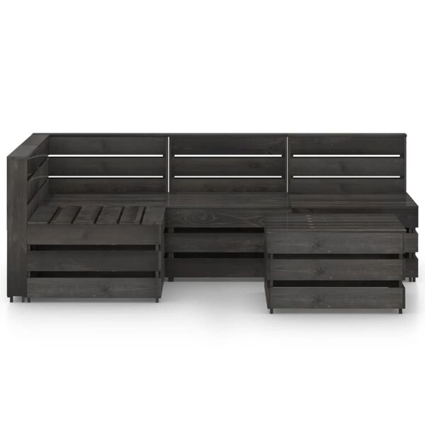 vidaXL 5-cz. ogrodowy zestaw wypoczynkowy, impregnowana na szaro sosna