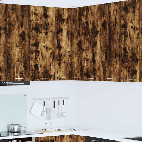 vidaXL Szafka wisząca z drzwiami Wędzony dąb i biały 57 x 57 x 100 cm