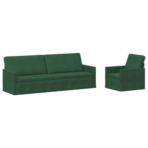 vidaXL Zestaw Sof 2 pcs Zielony dżungli Tkanina sztruksowa