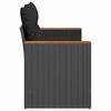 vidaXL Sofa ogrodowa z poduszkami, 2-osobowa, czarna, polirattan