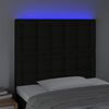 vidaXL Zagł&oacute;wek do ł&oacute;żka z LED, czarny, 100x5x118/128 cm, tkanina