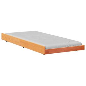 vidaXL Ramka ł&oacute;żka Woskowy Brąz 100 x 200 cm Lite drewno sosnowe