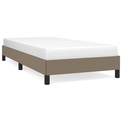 vidaXL Rama łóżka, kolor taupe, 90x190 cm, tapicerowana tkaniną