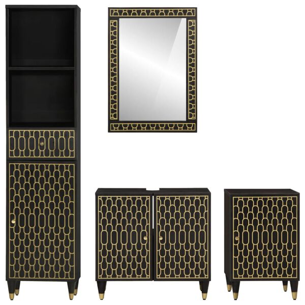 vidaXL 4-cz. zestaw mebli łazienkowych, lite drewno mango