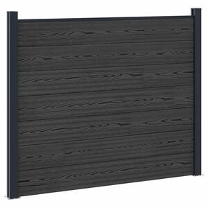 vidaXL Panel ogrodzeniowy WPC i aluminium Czarny
