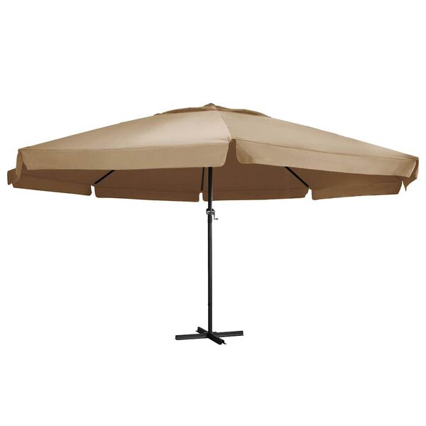vidaXL Parasol ogrodowy na aluminiowym słupku, 600 cm, taupe