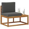 vidaXL Sofa końcowa na zewnątrz z poduszką Naturalny i Antracytowy