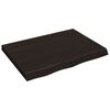 vidaXL P&oacute;łka, ciemnobrązowa, 80x60x(2-6) cm, wykończone drewno dębowe