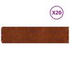 vidaXL Krawężnik do trawnika 20 szt. 25 x 103 cm Stal kortenowska
