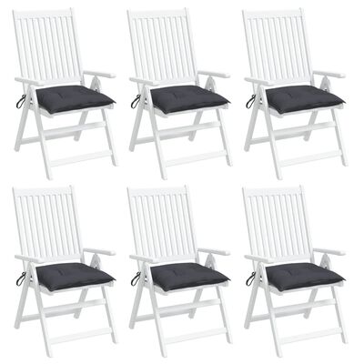 vidaXL Poduszki na krzesła, 6 szt., antracytowe, 40x40x7 cm, tkanina