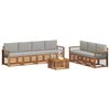 vidaXL Zestawy sof 8 pcs Naturalny i Jasny Szary Lite Drewno Akacji