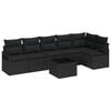 vidaXL Zestaw Sof na Ogr&oacute;d z poduszką 7 pcs Czarny polirattan