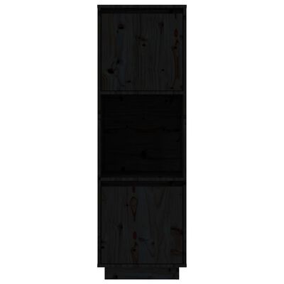 vidaXL Wysoka szafka, czarna, 38x35x117 cm, lite drewno sosnowe