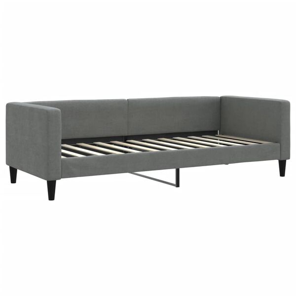 vidaXL Sofa rozsuwana z szufladami, ciemnoszara, 80x200 cm, tkanina