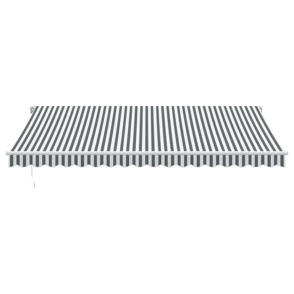 vidaXL Ręcznie zwijana markiza, antracytowo-biała, 450x350 cm